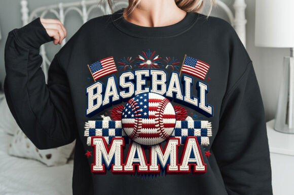 Baseball Mama Png, USA Baseball Bow
