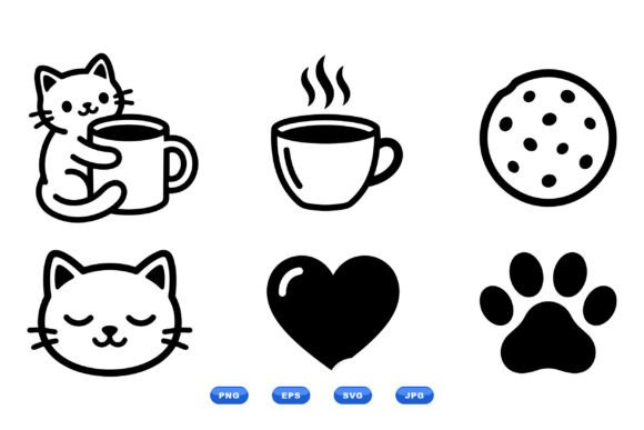 Cute Cat Coffee Clipart Pack
