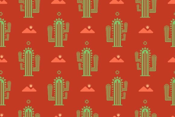 Desert Cactus Seamless Pattern