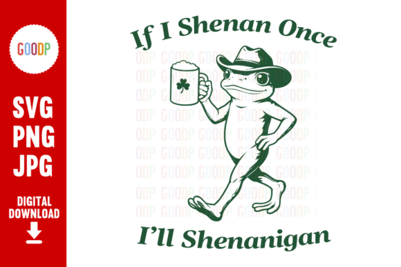 Funny Frog Shenanigan St Patricks PNG