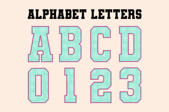 Green Daisy Easter Alphabet Letters Png