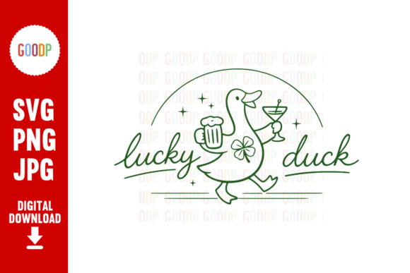 Lucky Duck St Patricks Day Beer PNG