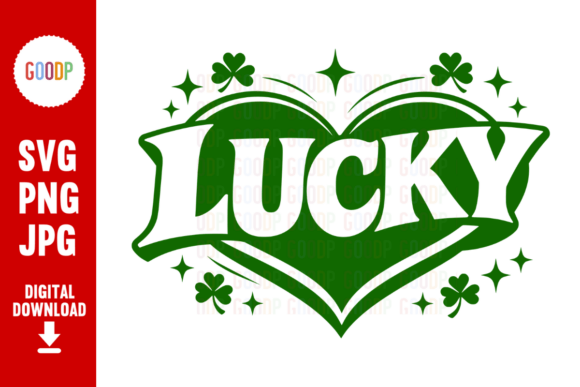 Lucky Heart Clover St Patricks Day PNG