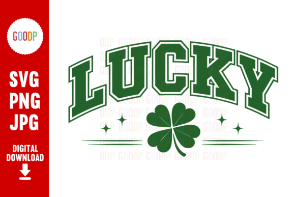 Lucky Varsity Clover St Patricks PNG