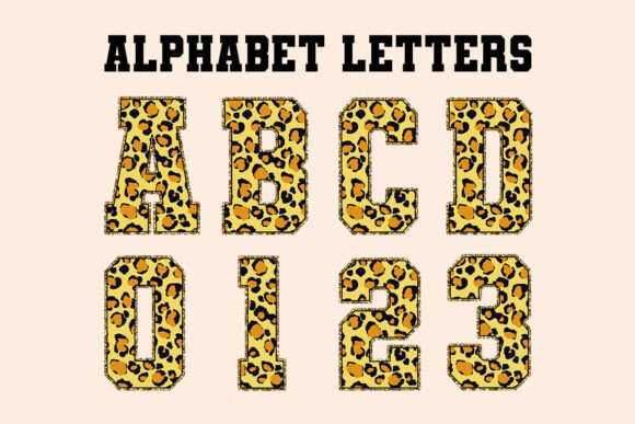 Mardi Gras Yellow Leopard Alphabet Set