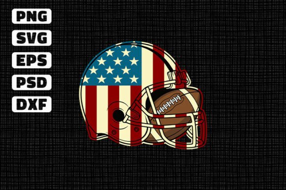 Patriotic American and Football Helmet