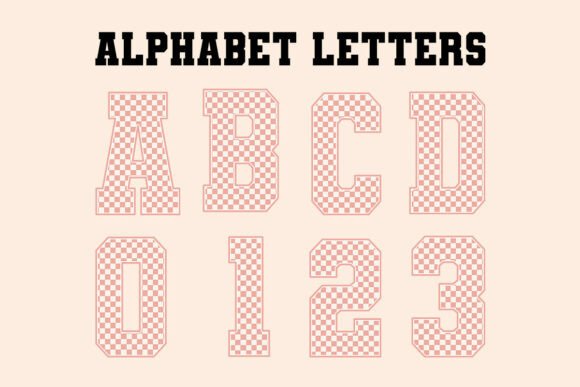 Pink Checkered Spring Alpha Letters Png