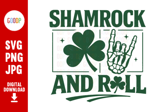 Shamrock and Roll St Patricks Day PNG